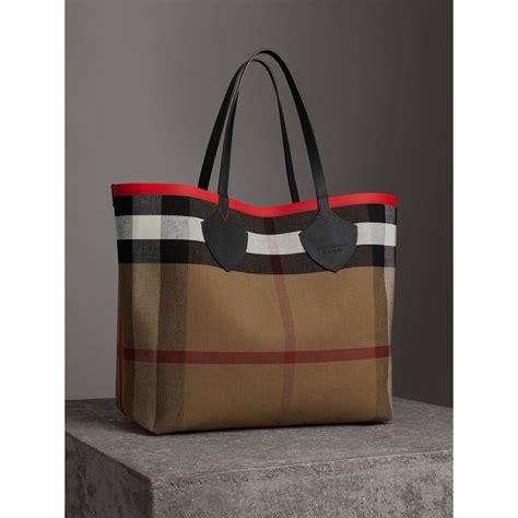 burberry reversible check tote|burberry medium canvas check tote.